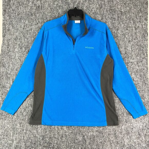 Columbia Fleece Sweater Mens Extra Large Blue Lightweight Hiking Camping‎ - Picture 1 of 12